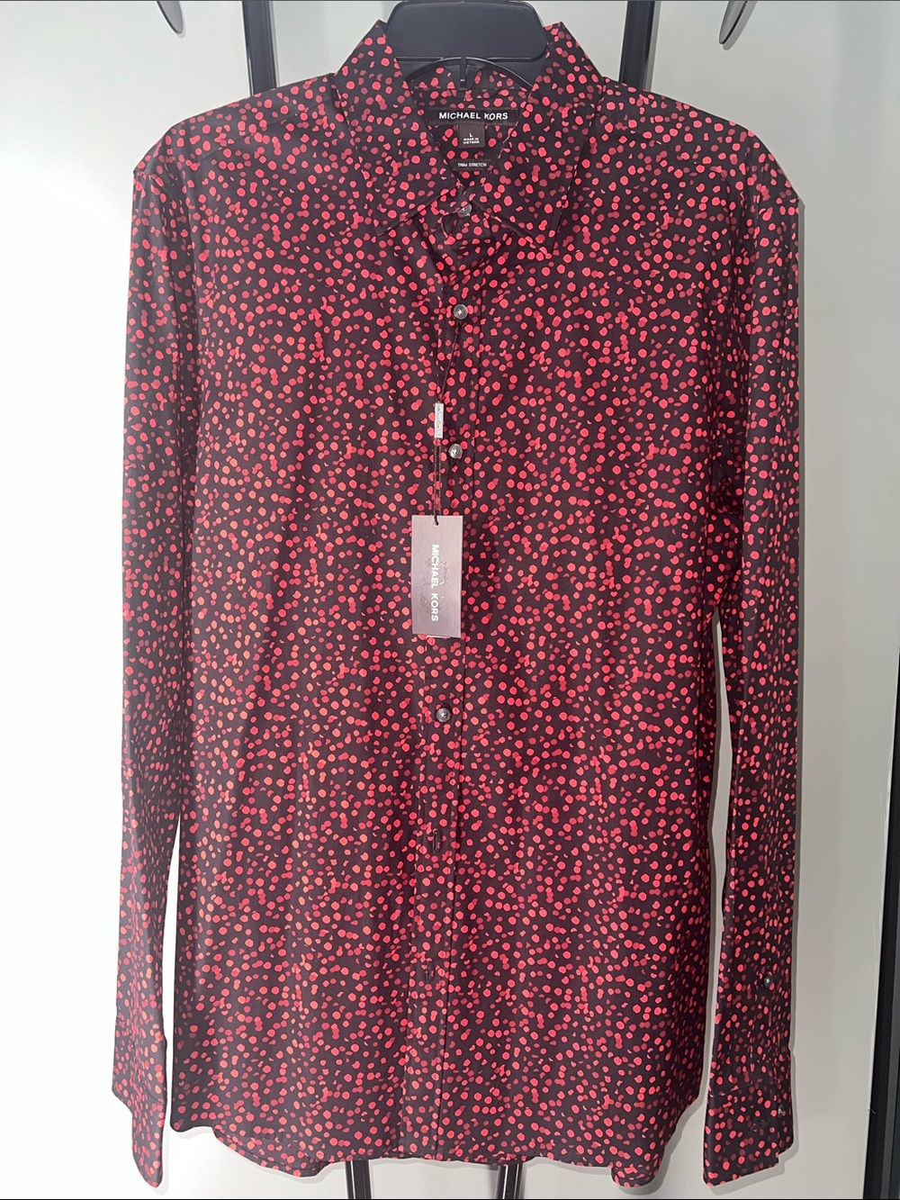 Michael Kors Black Shirt with Red Dot Pattern